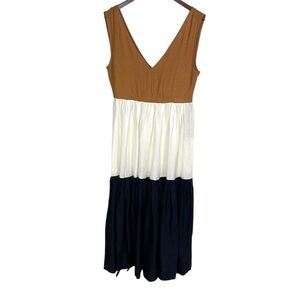 En Saison V-Neck Colorblock Maxi Dress Size M